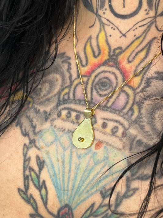 The Drop - Original Piercing Pendant © - Brass