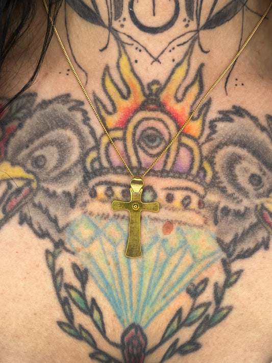 The Cross - Original Piercing Pendant © - Brass